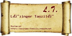 Lézinger Tasziló névjegykártya